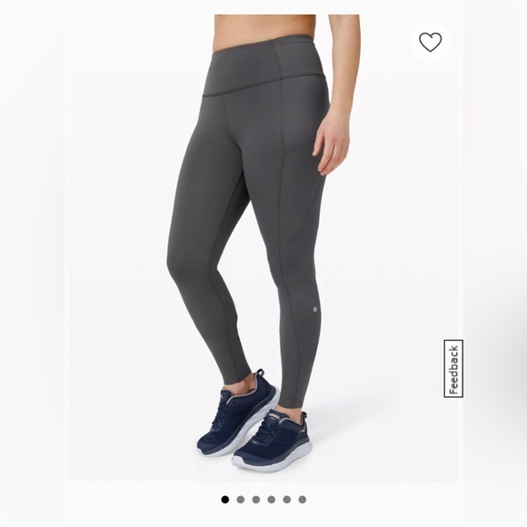 Black Lulumon Leggings with Pockets & Reflective Strip - Picture 1 of 5